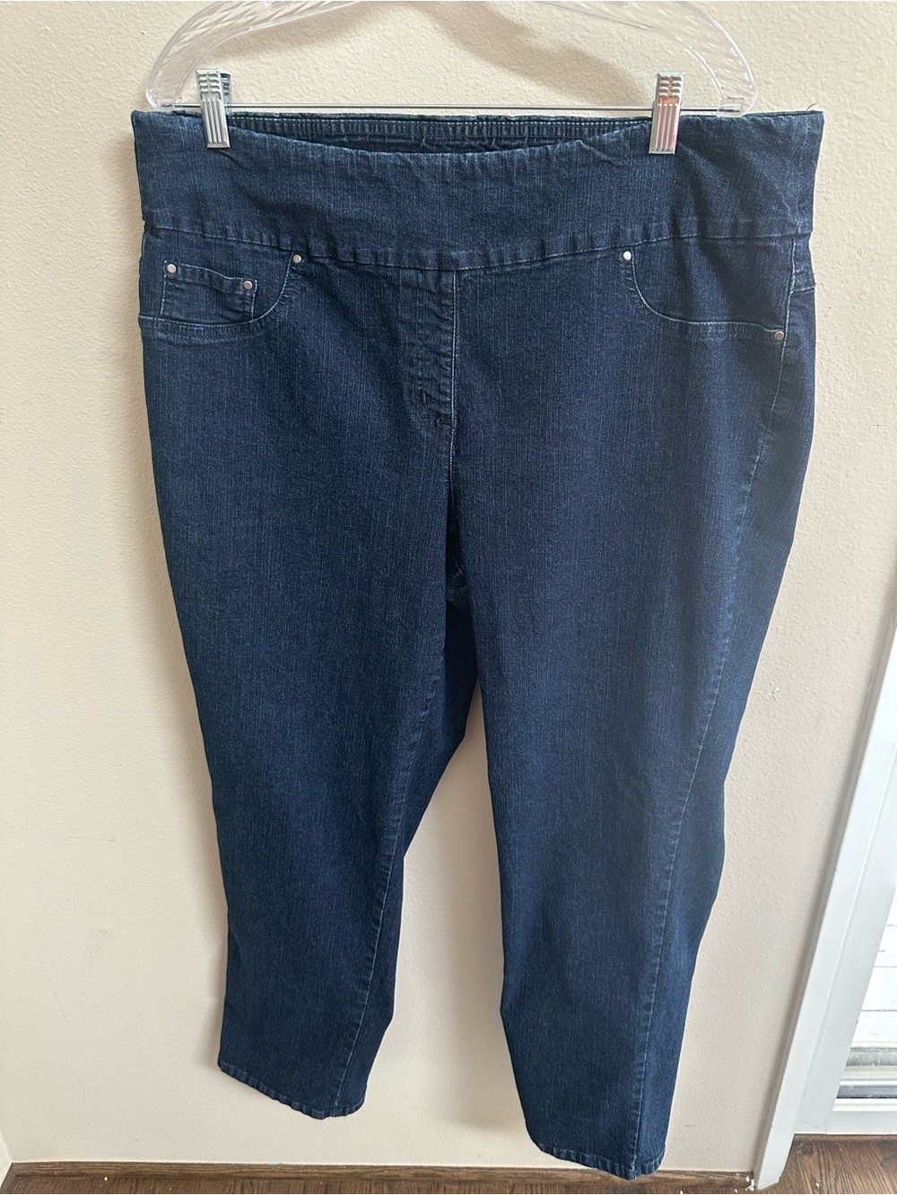 Ruby Road Plus-Size Dark Blue Pull-On Boot Cut Women's Jeans, Size 18W